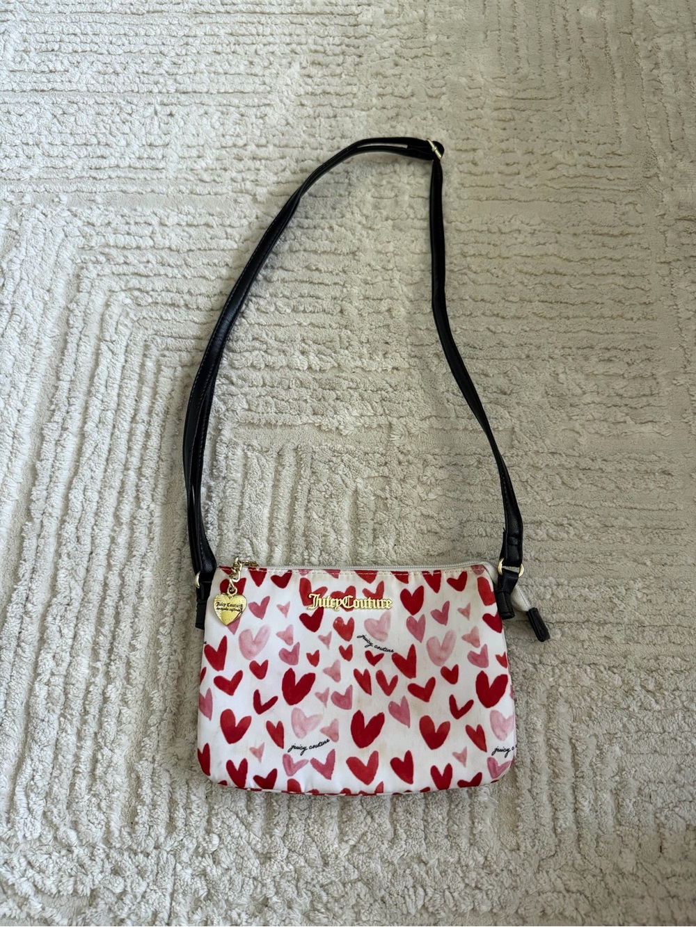 Juicy Couture Watercolor Heart Triple Crossbody handbag